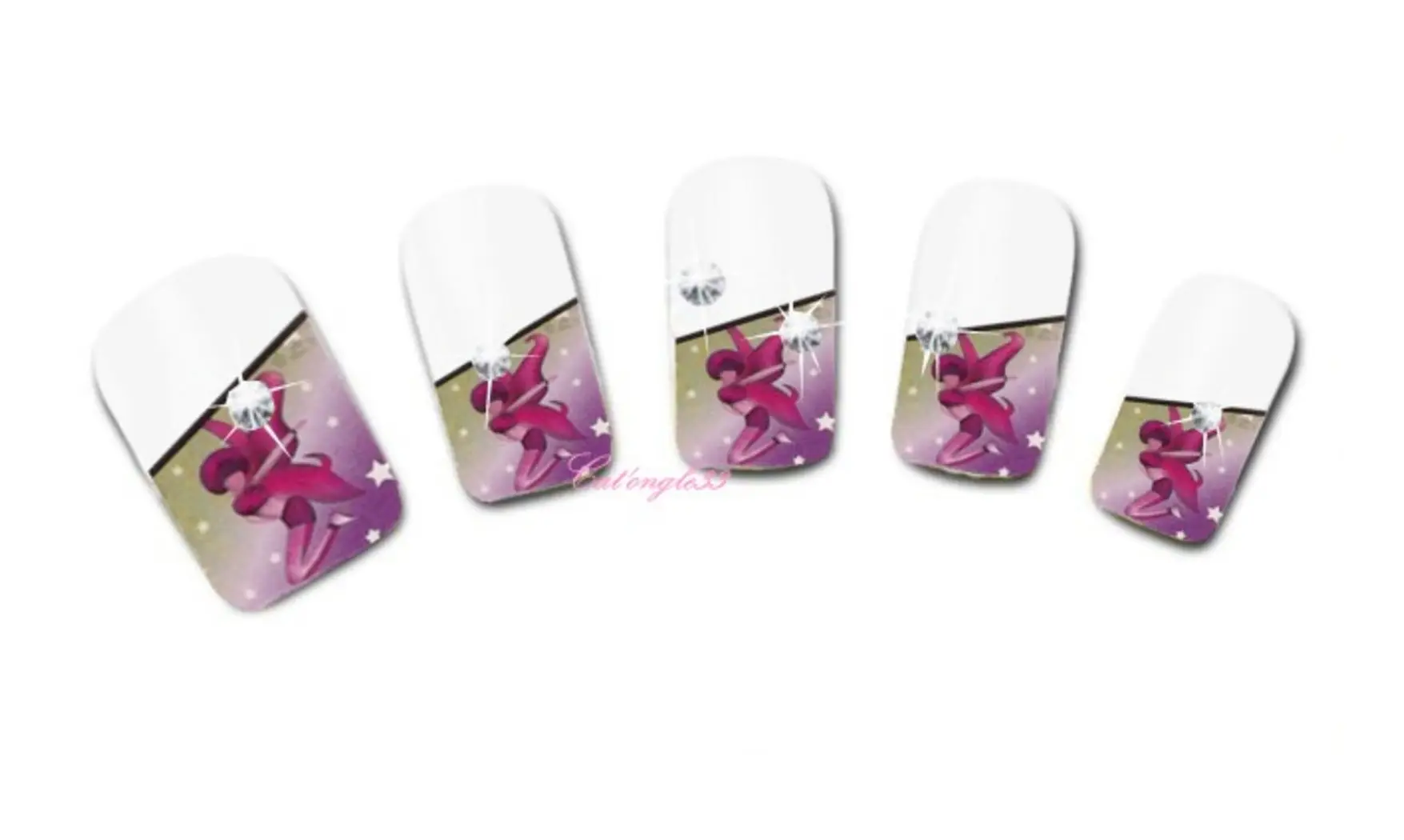 Water decal french fée rose FC-023