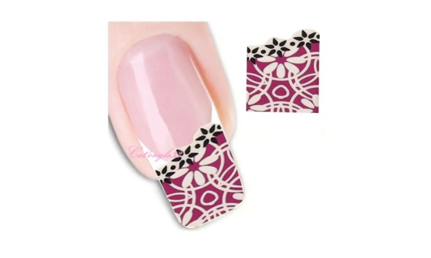Water decal french rose fleur FC-040