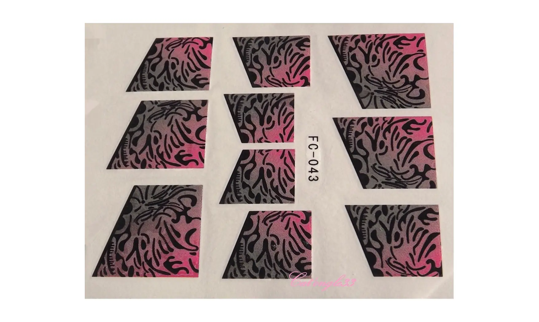 Water decal french rose noir FC-043