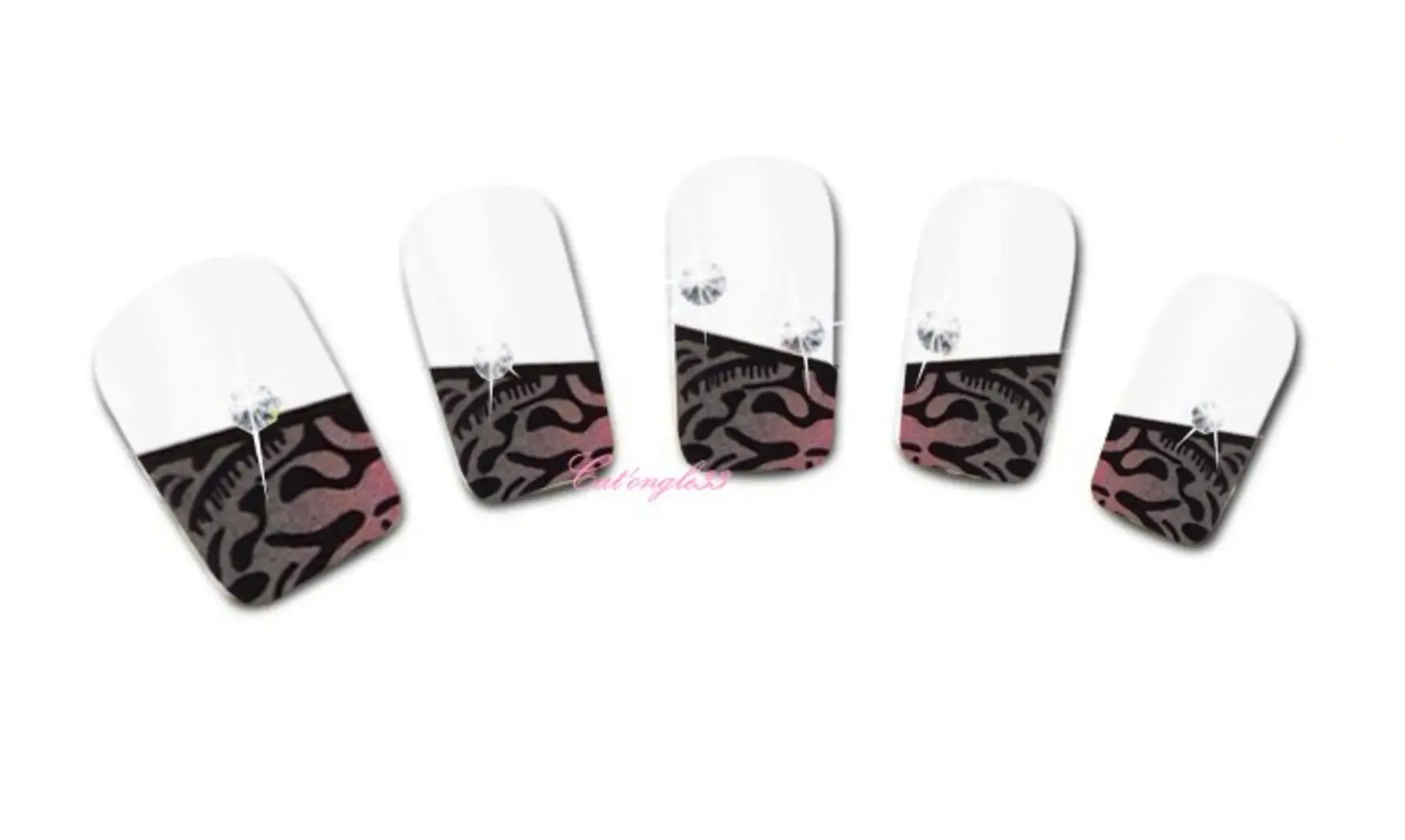 Water decal french rose noir FC-043