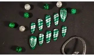 Press on nails Serpentard HP - Taille L
