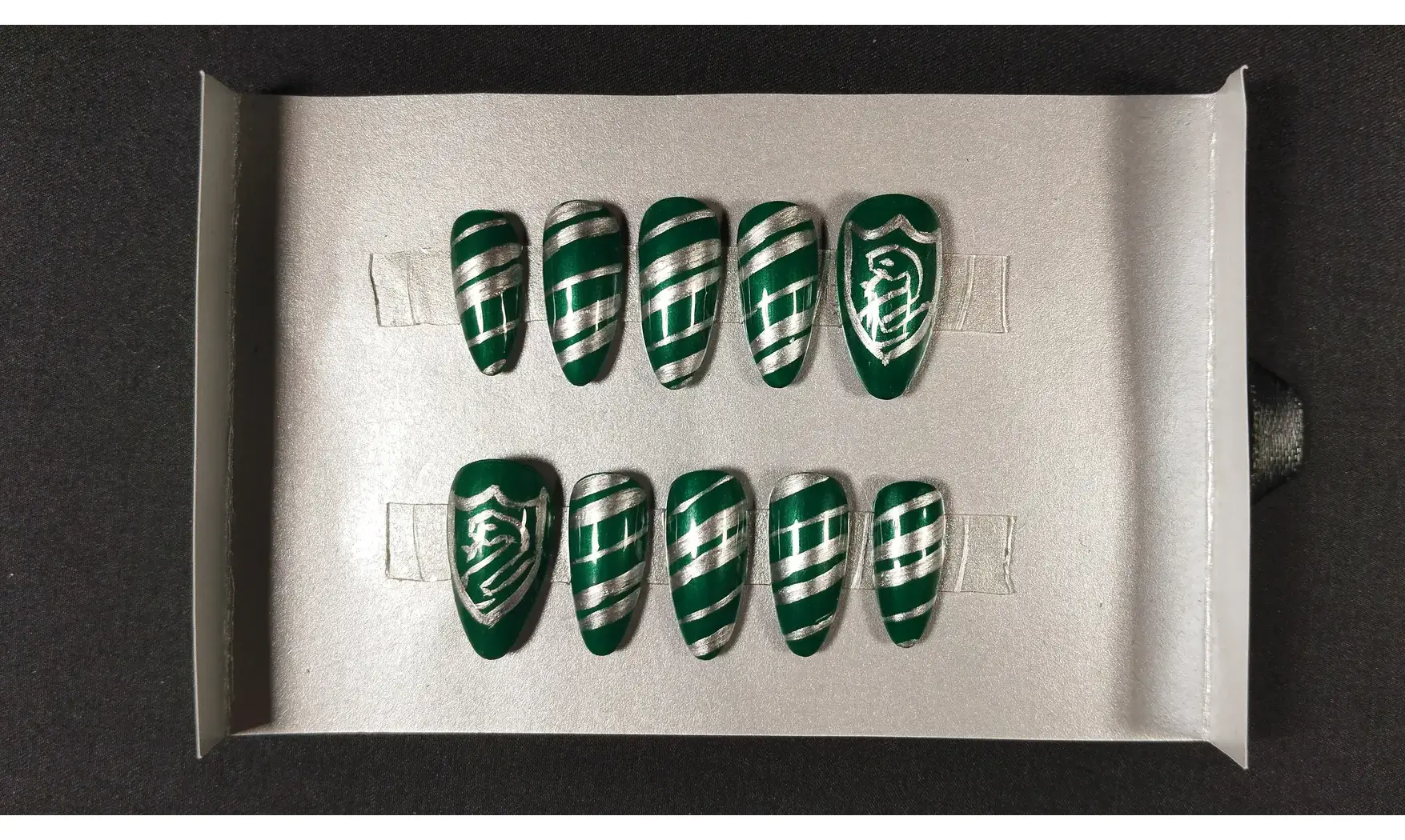 Press on nails Serpentard HP - Taille L