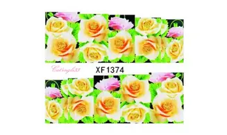 Full water decal rose jaune rose XF1374