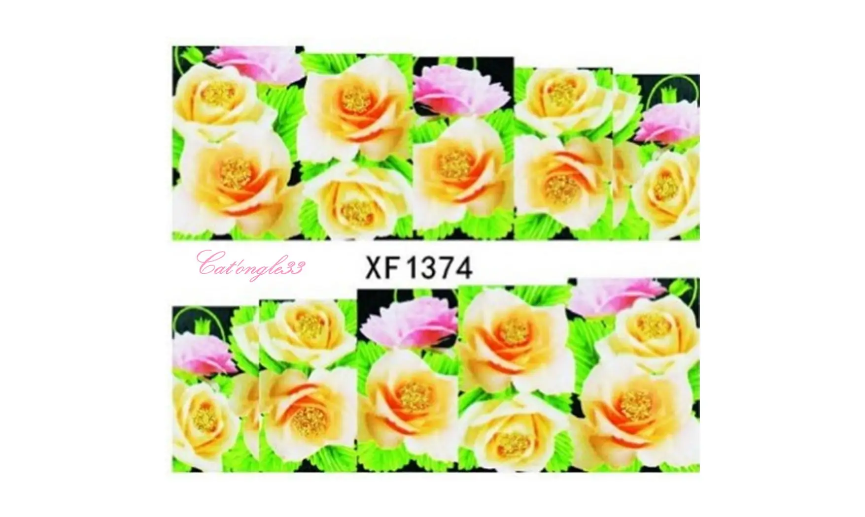Full water decal rose jaune rose XF1374