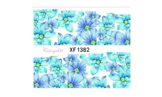 Full water decal fleur bleu XF1382