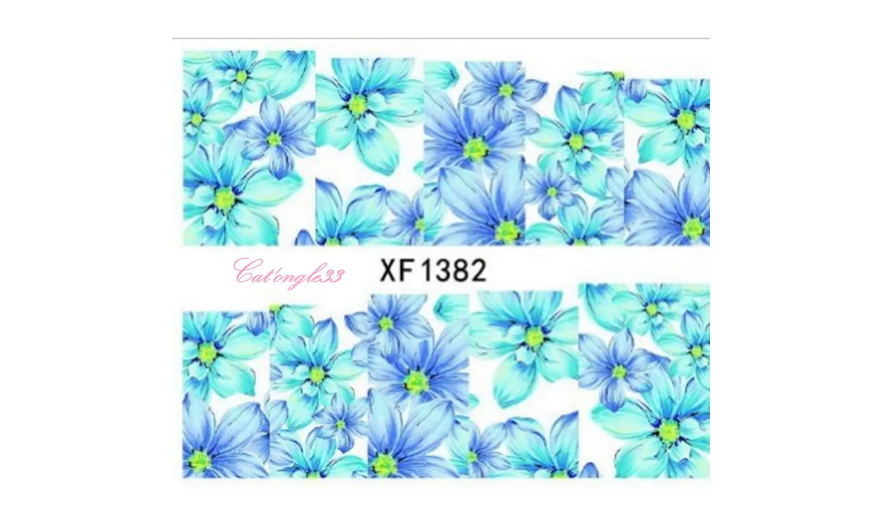 Full water decal fleur bleu XF1382
