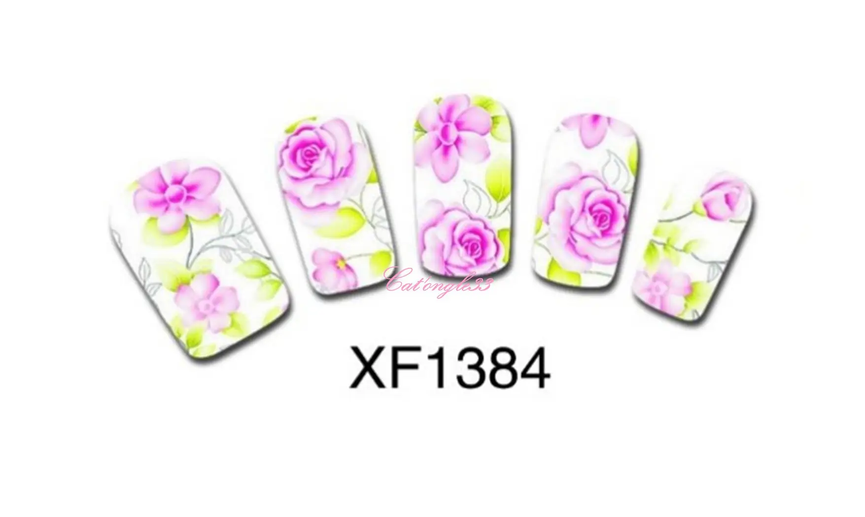 Full water decal fleur rose XF1384