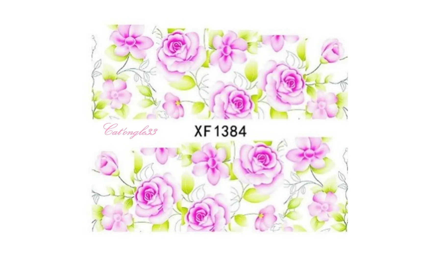 Full water decal fleur rose XF1384