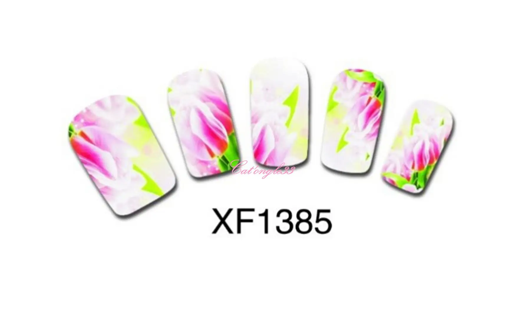 Full water decal tulipe rose XF1385