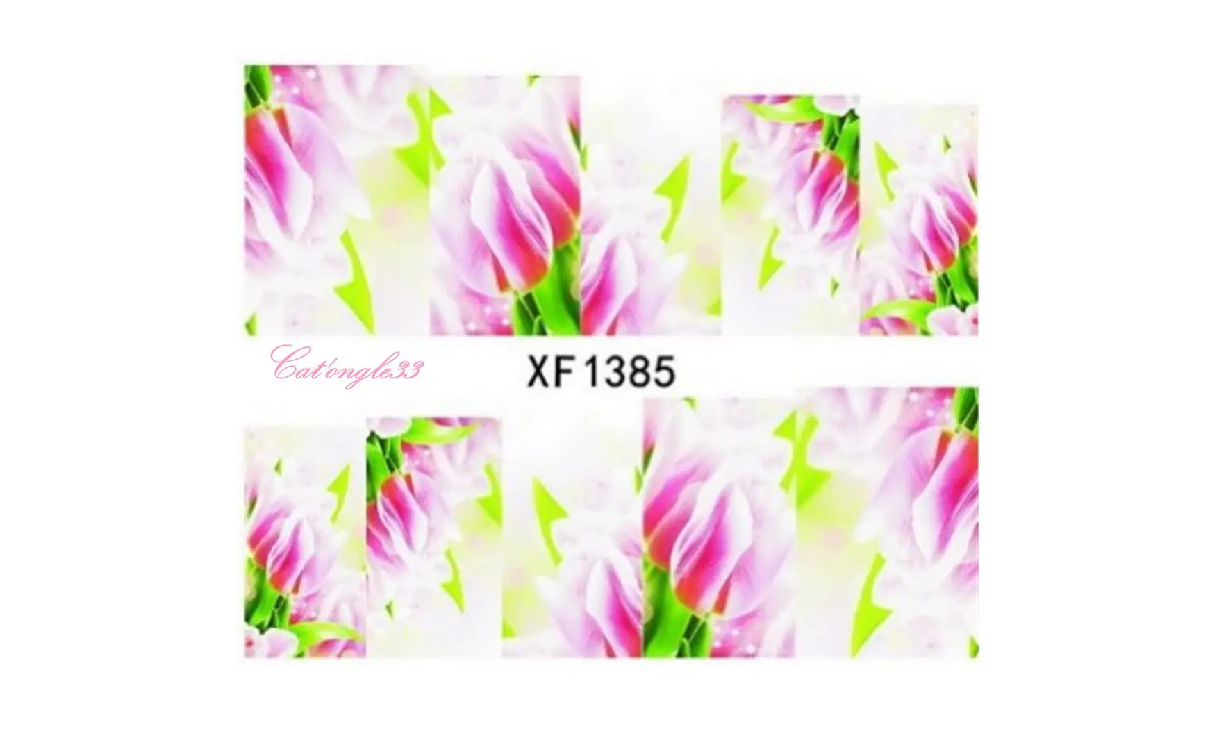 Full water decal tulipe rose XF1385