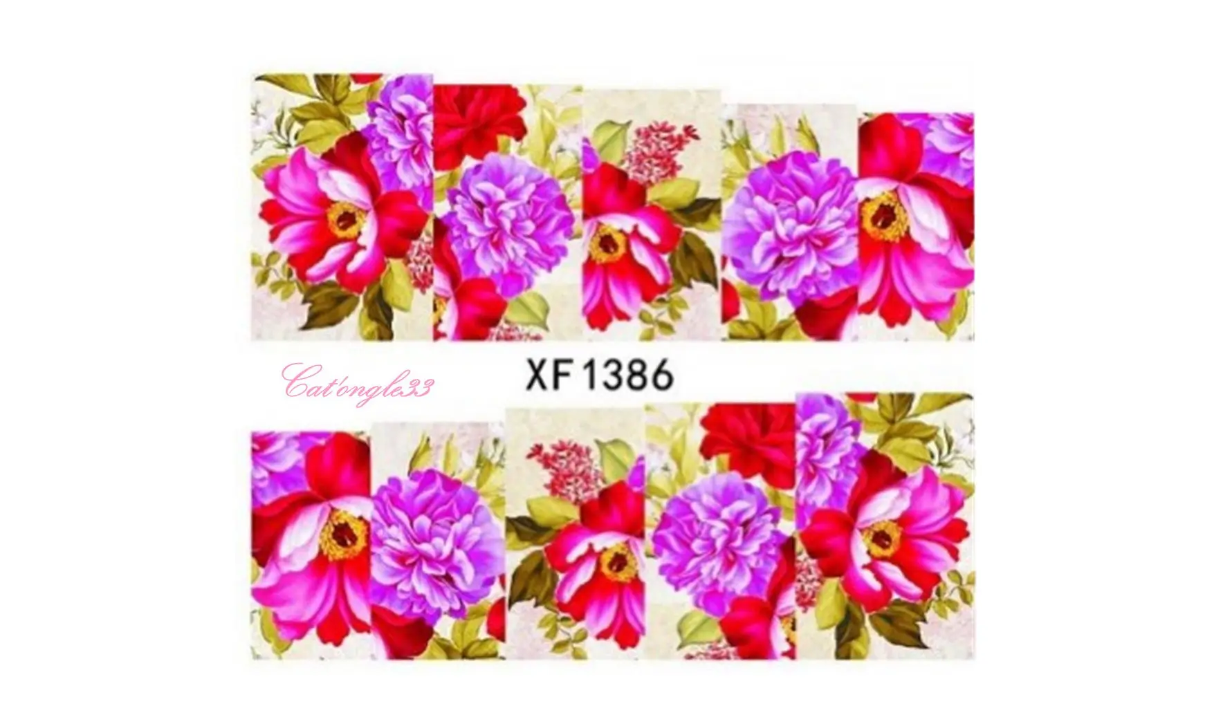 Full water decal fleur rose XF1386