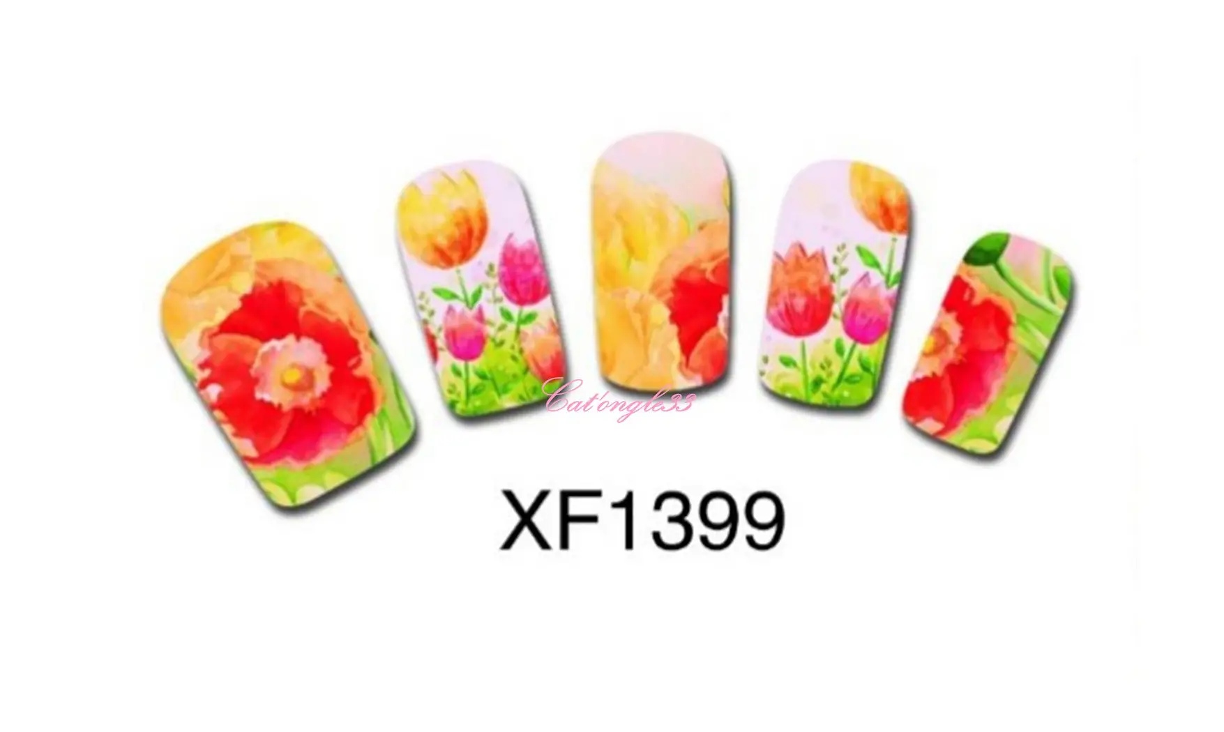 Full water decal fleur tulipe XF1399