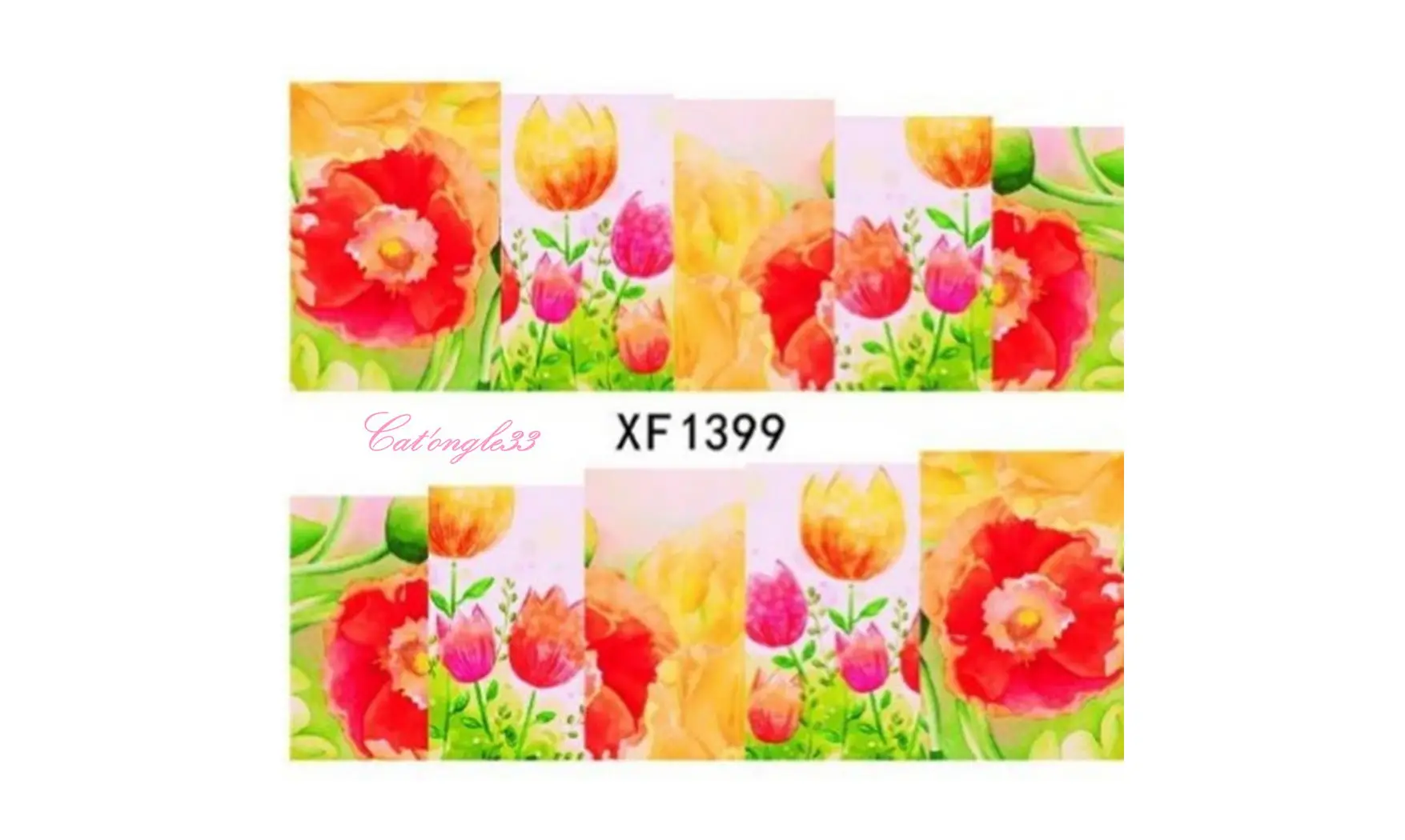 Full water decal fleur tulipe XF1399