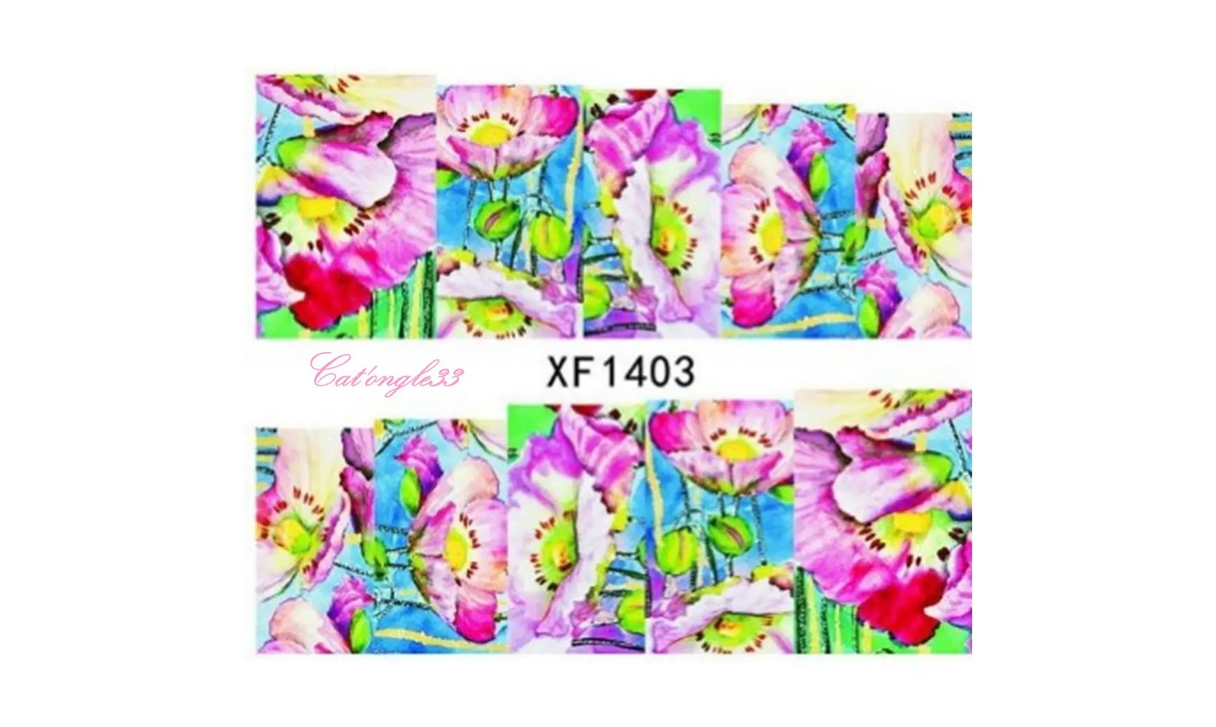 Full water decal fleur couleur XF1403