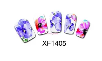 Full water decal fleur bleu XF1405