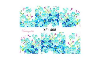 Full water decal ptite fleur bleu XF1408