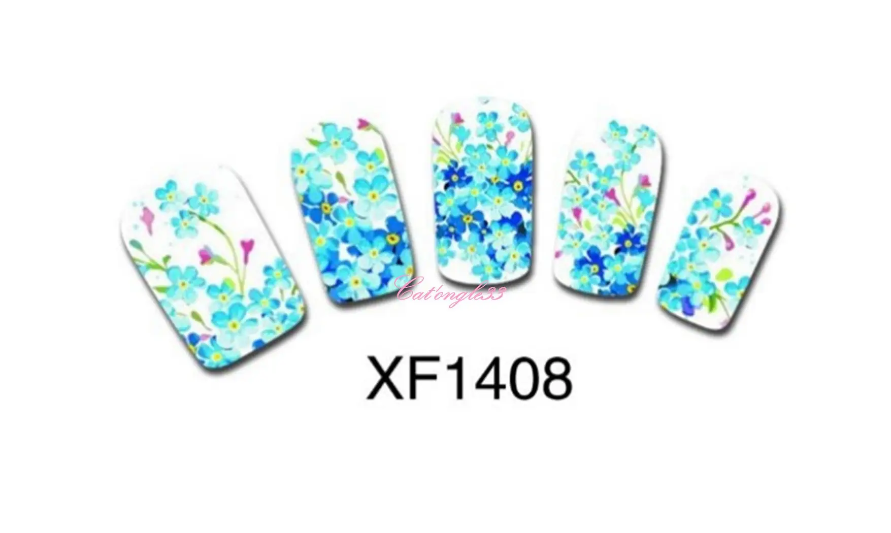 Full water decal ptite fleur bleu XF1408
