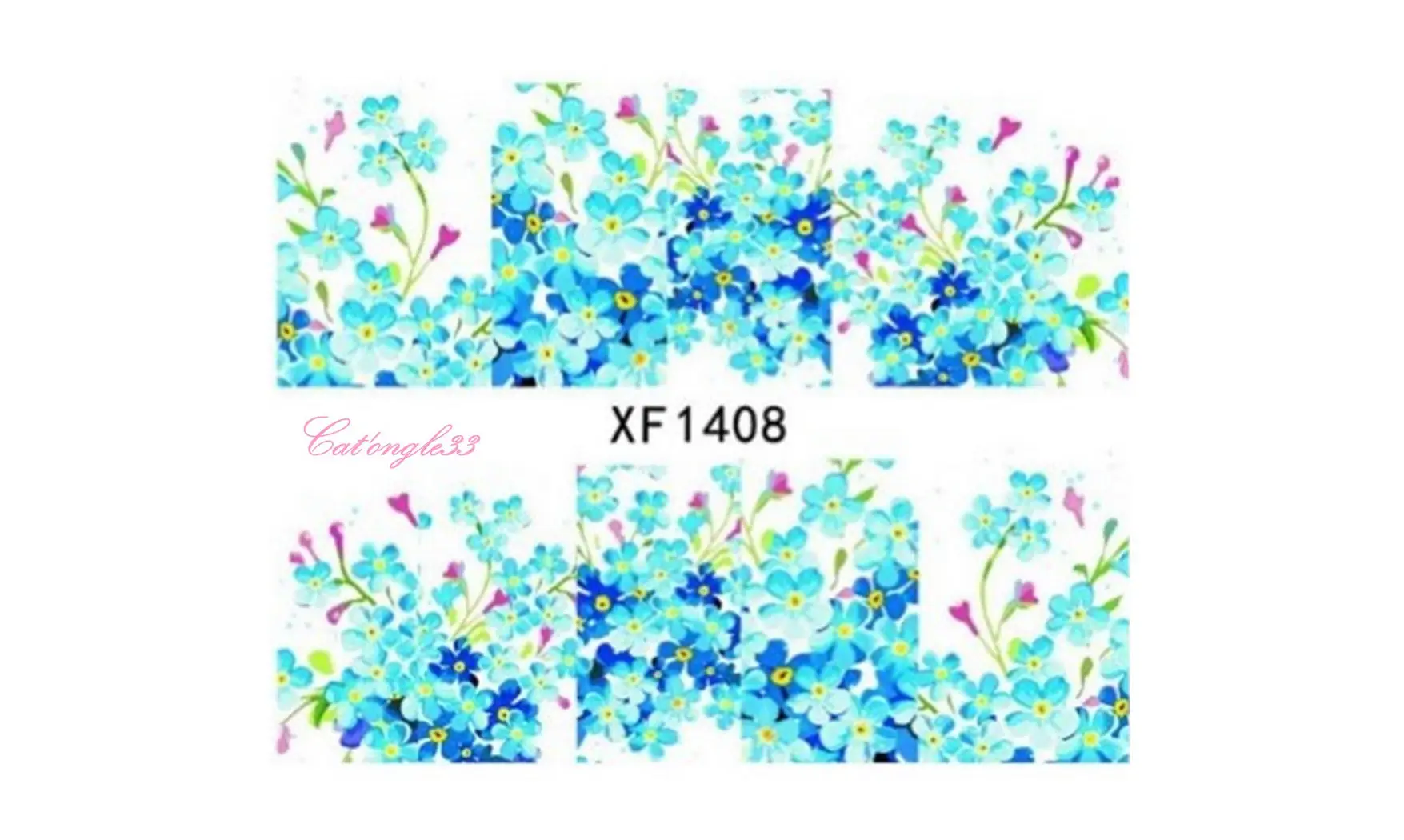 Full water decal ptite fleur bleu XF1408