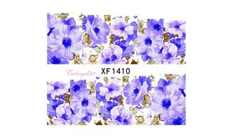 Full water decal fleur bleu XF1410