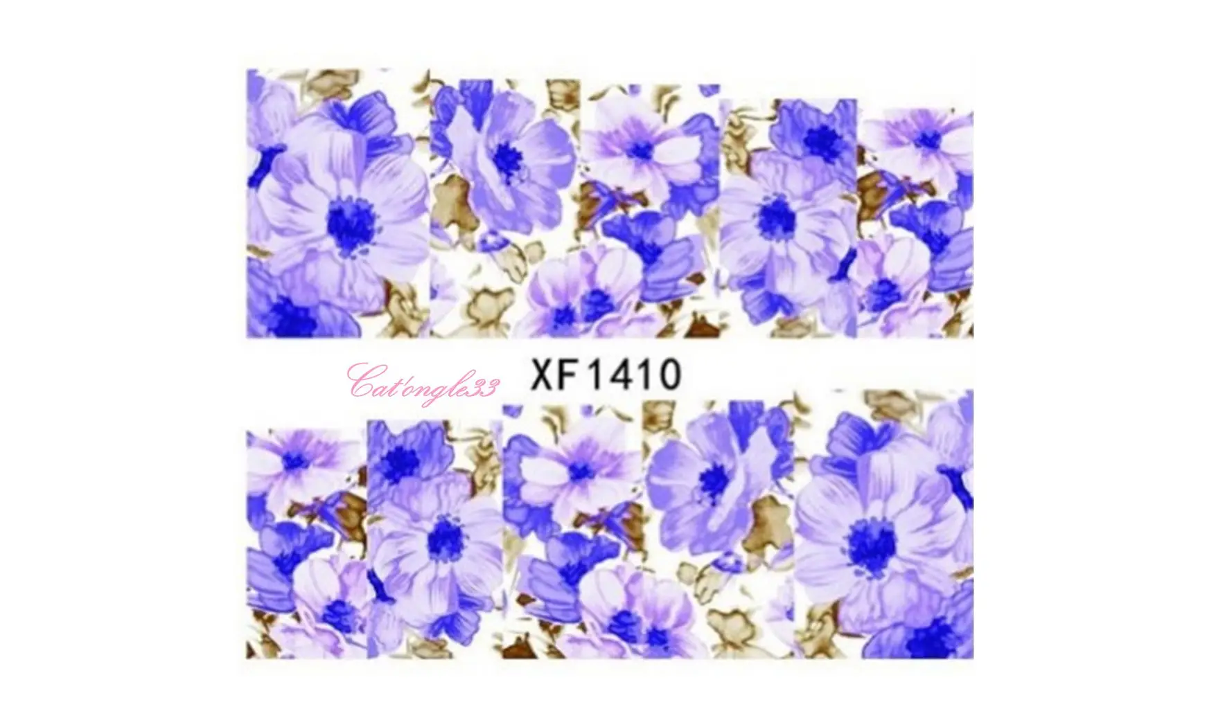 Full water decal fleur bleu XF1410