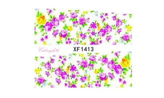 Full water decal rose jaune rose XF1413