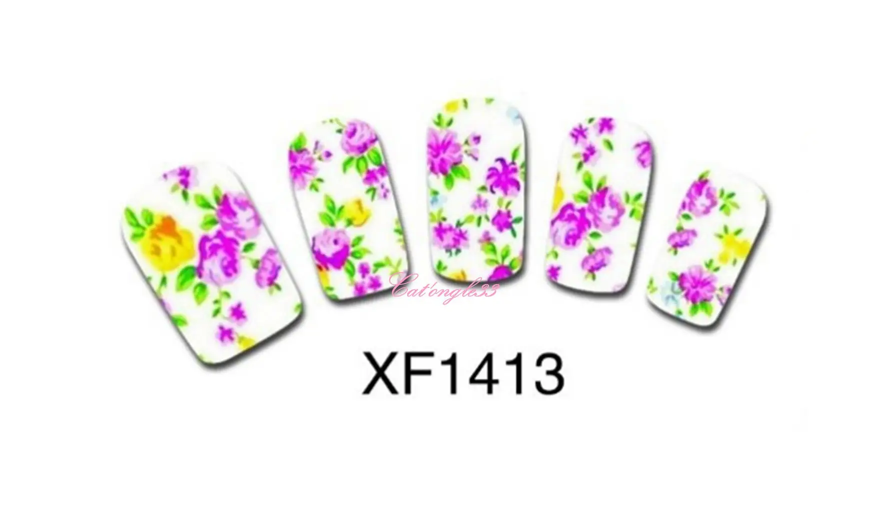 Full water decal rose jaune rose XF1413