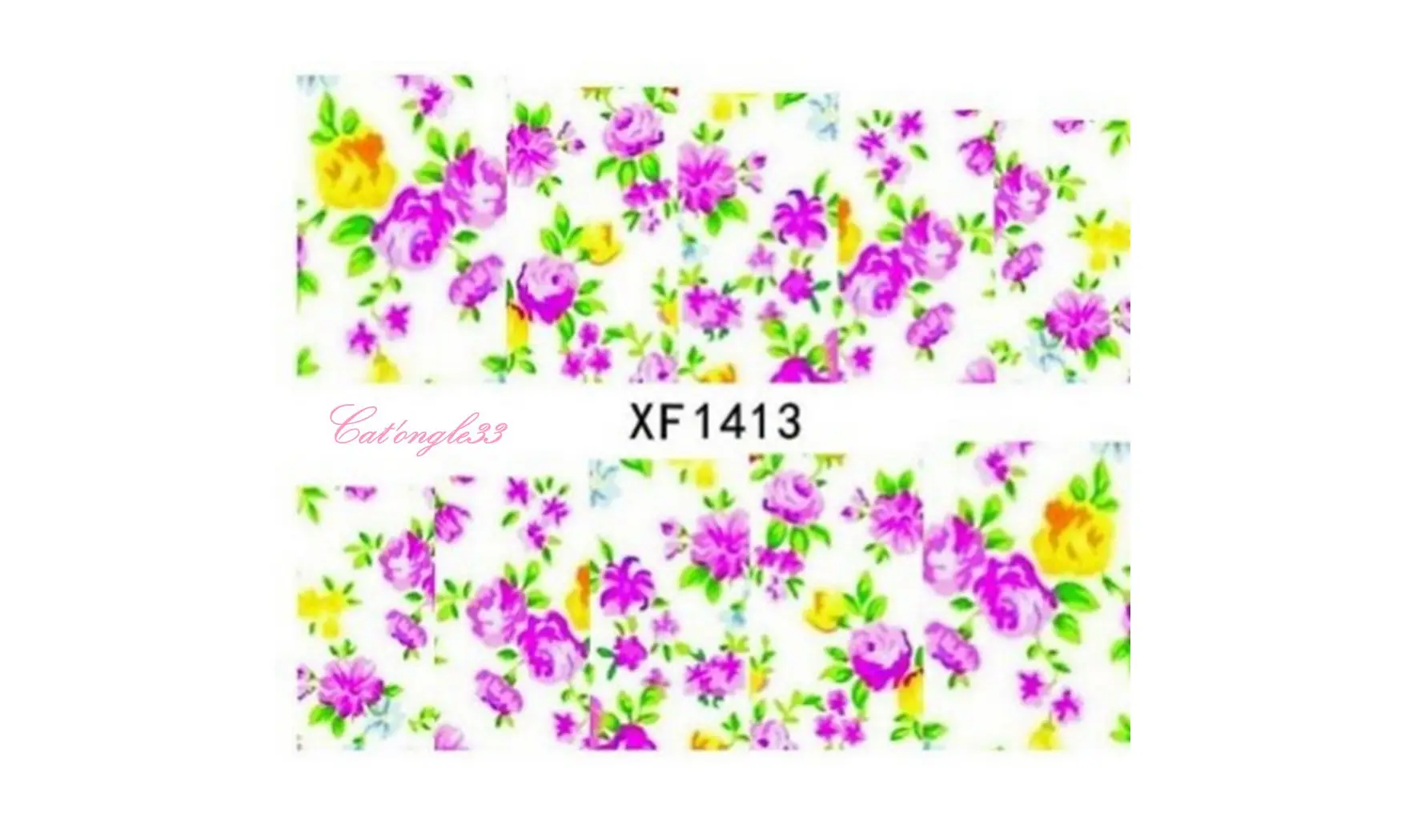 Full water decal rose jaune rose XF1413