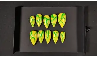 Press on nails Marbré vert - Taille L