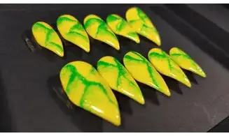 Press on nails Marbré vert - Taille L