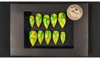 Press on nails Marbré vert - Taille L