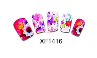 Full water decal fleur papillon XF1416