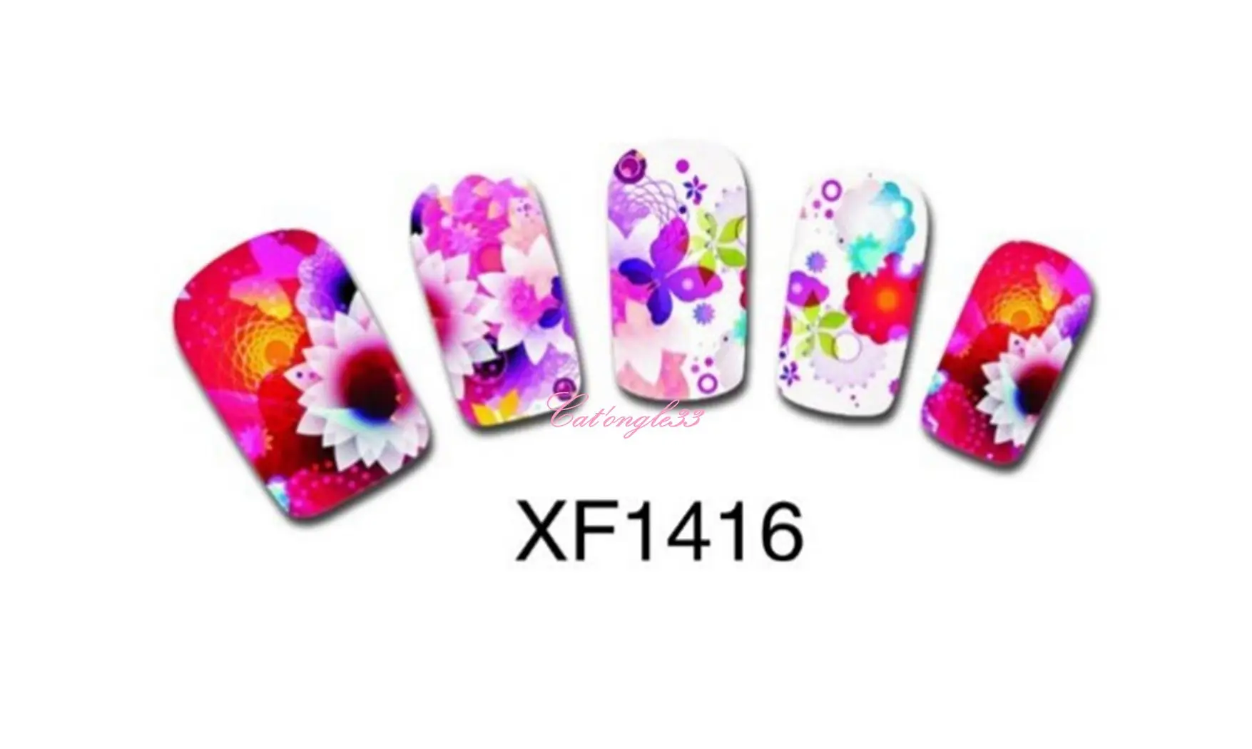 Full water decal fleur papillon XF1416