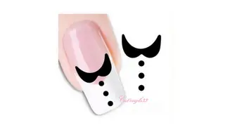 Water decal noir blanc col bouton XF1330