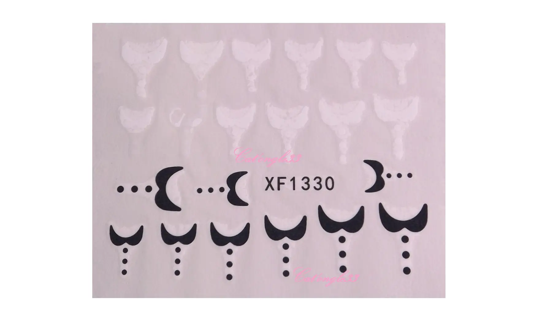 Water decal noir blanc col bouton XF1330
