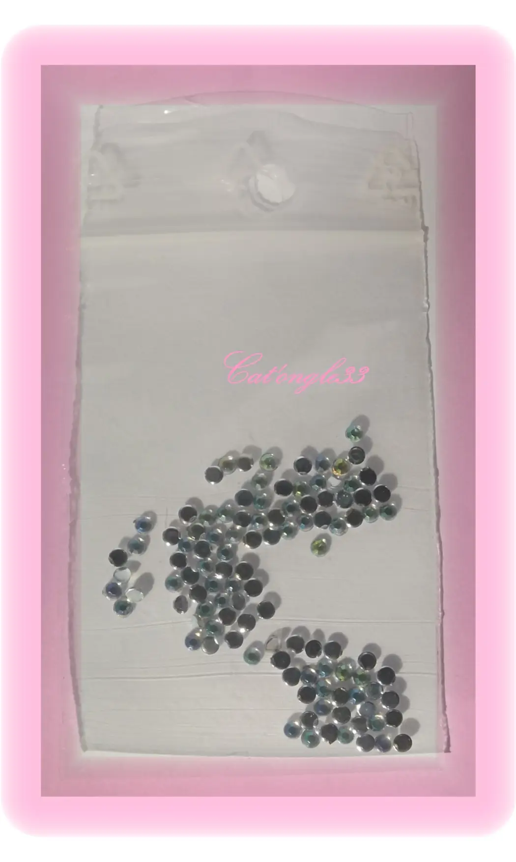 Strass rond argent holo 2mm x100
