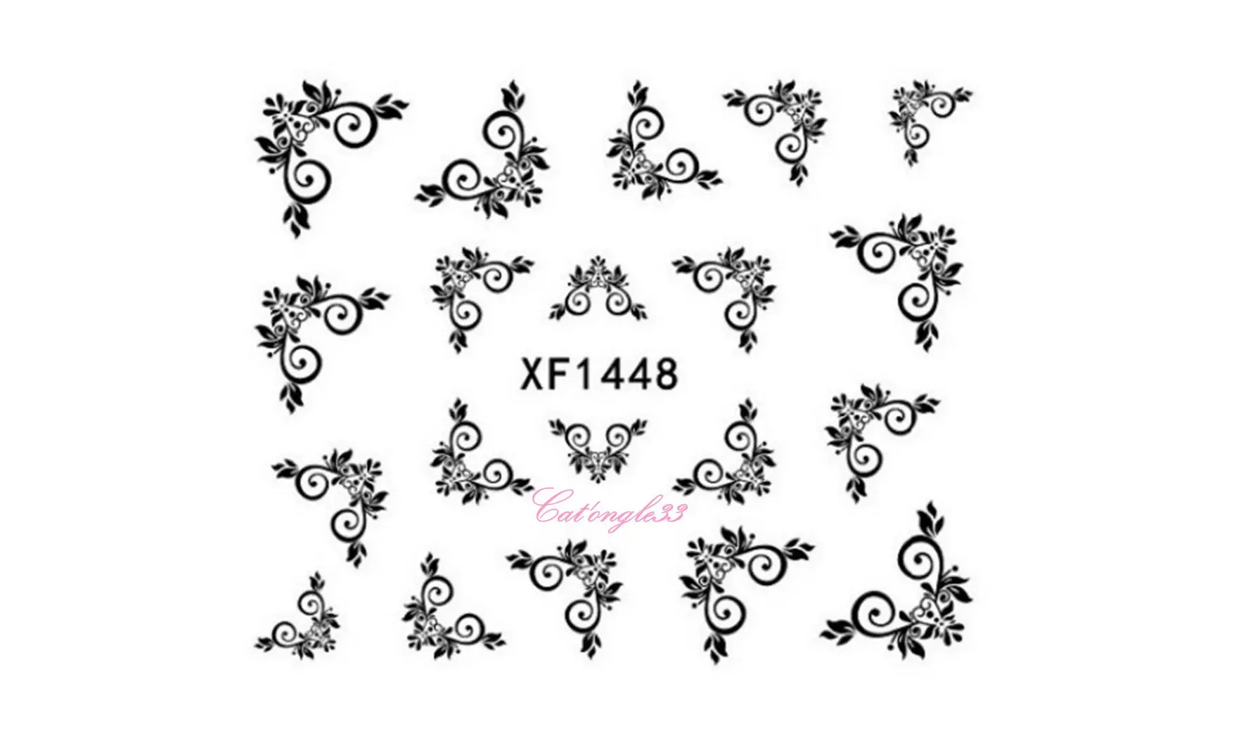 Water decal noir vrille XF1448