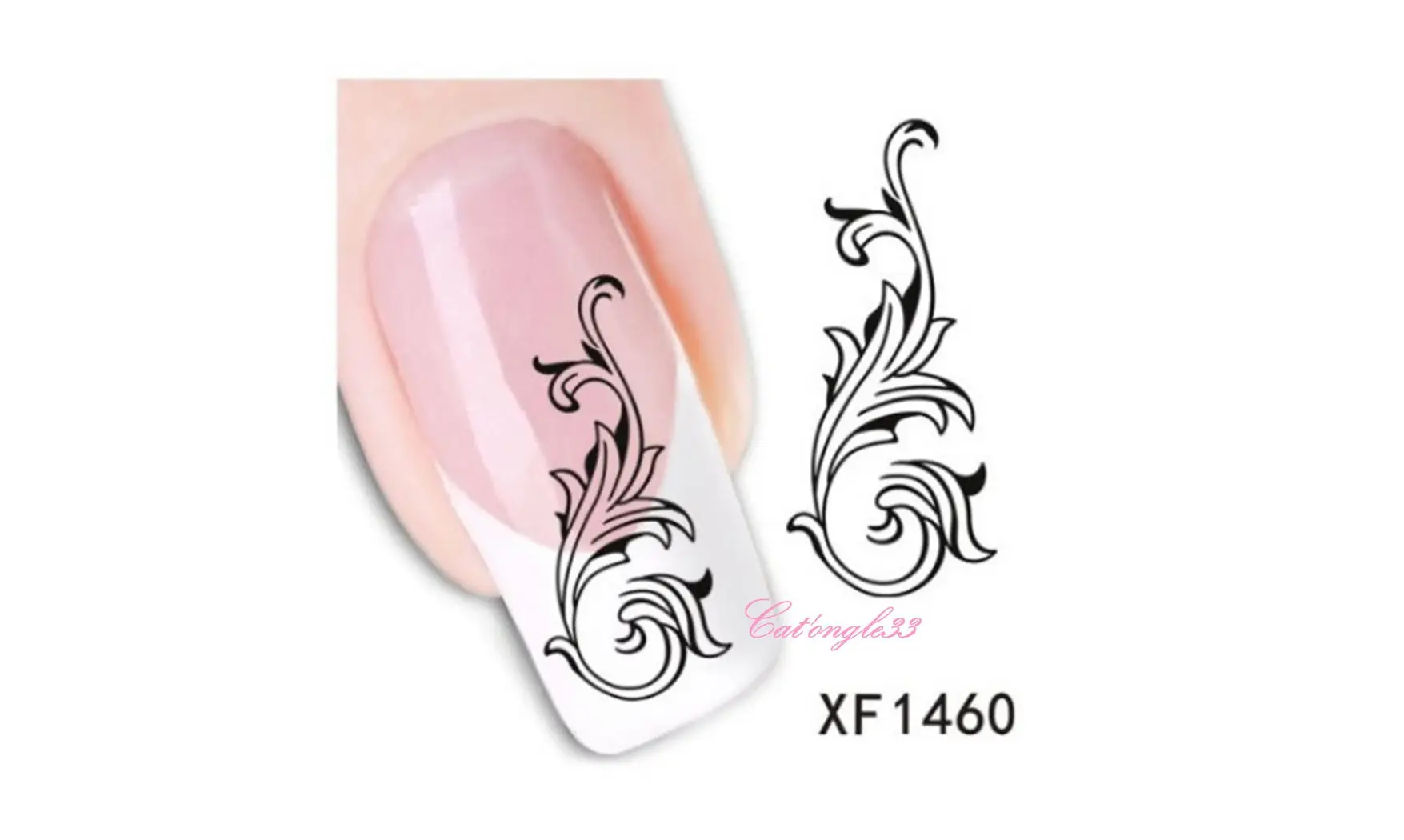 Water decal fleur noir XF1460