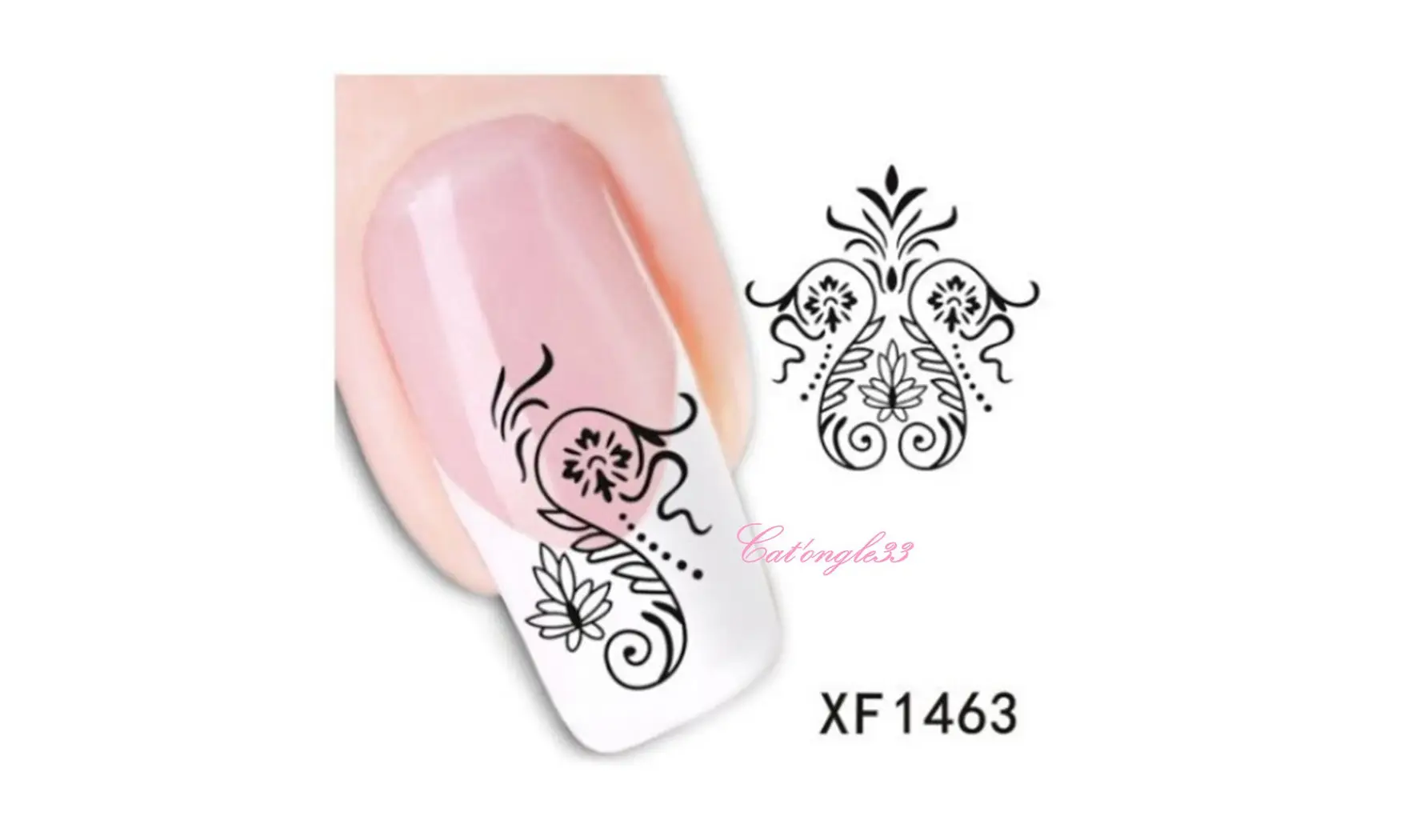 Water decal noir baroque XF1463