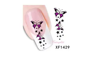 Water decal papillon fuchsia XF1429