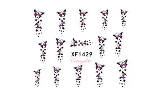 Water decal papillon fuchsia XF1429