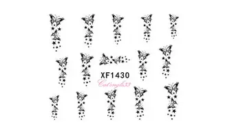 Water decal papillon noir XF1430