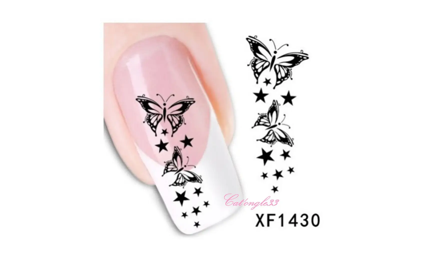 Water decal papillon noir XF1430