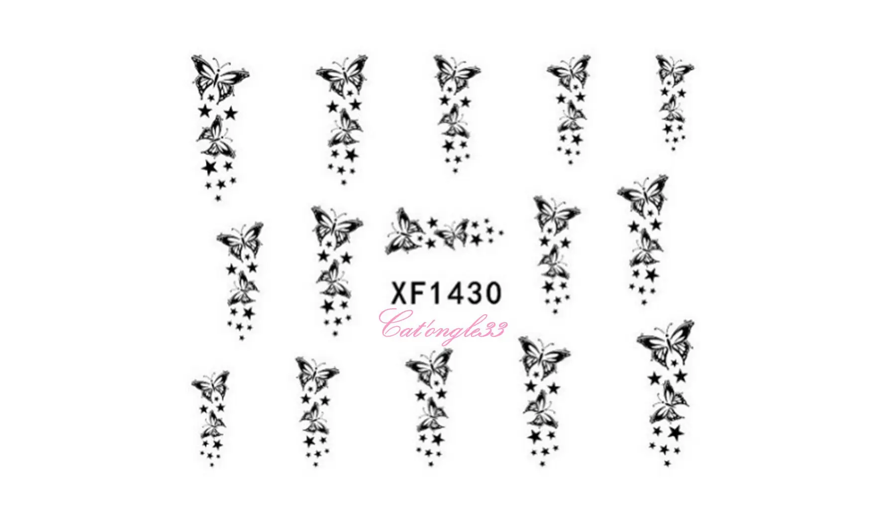 Water decal papillon noir XF1430