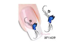 Water decal papillon bleu noir XF1439