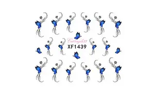 Water decal papillon bleu noir XF1439