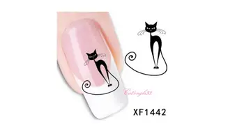 Water decal animaux chat noir XF1442