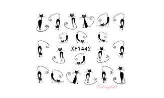 Water decal animaux chat noir XF1442
