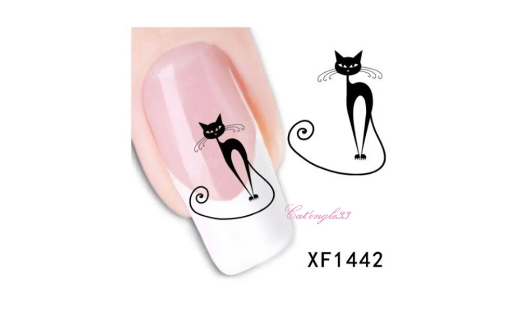 Water decal animaux chat noir XF1442