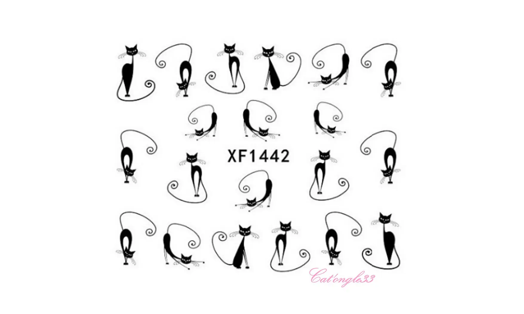 Water decal animaux chat noir XF1442