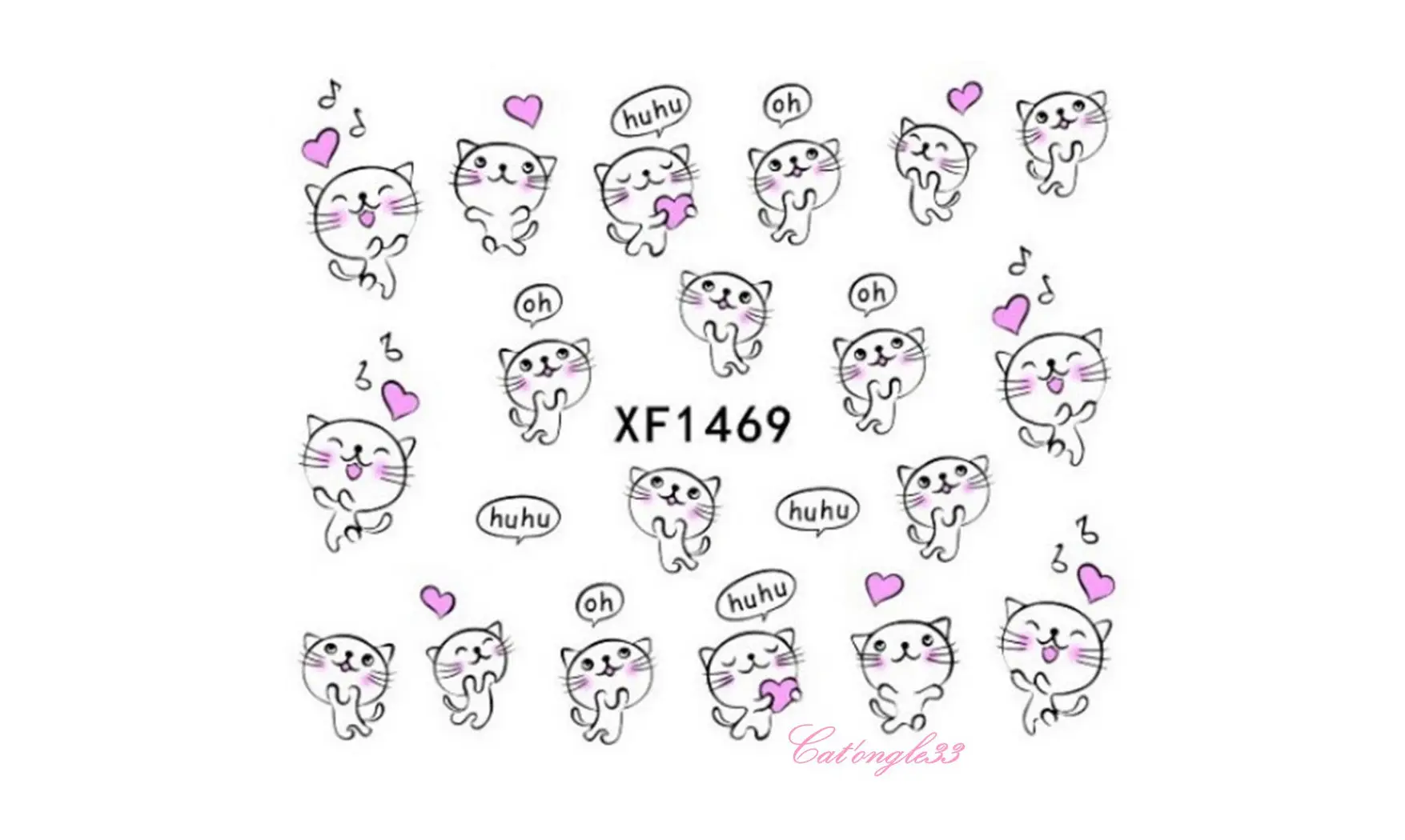 Water decal animaux chat XF1469